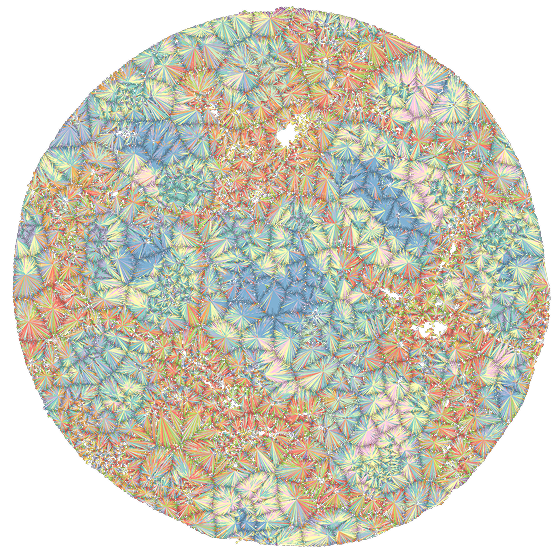 Young mouse spleen cell network showing cells and their links to the nearest endothelial cells